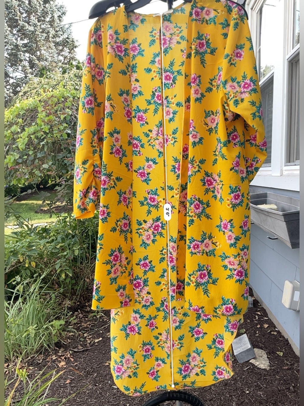 Floral Button-Front Yellow Blouse